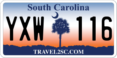 SC license plate YXW116
