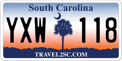SC license plate YXW118