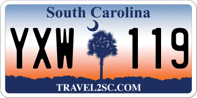 SC license plate YXW119