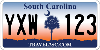 SC license plate YXW123