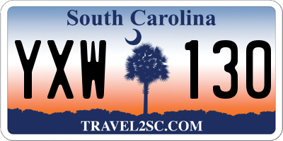 SC license plate YXW130
