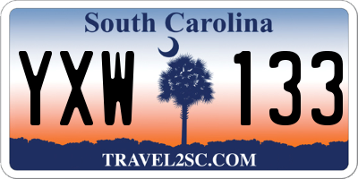 SC license plate YXW133