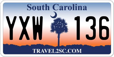 SC license plate YXW136