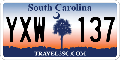 SC license plate YXW137