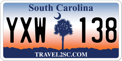 SC license plate YXW138
