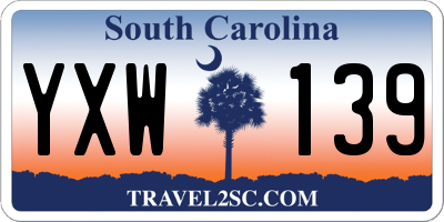 SC license plate YXW139