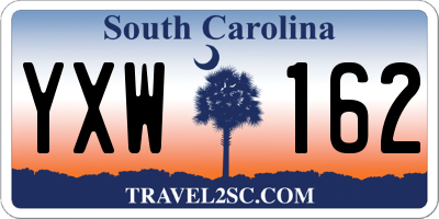 SC license plate YXW162