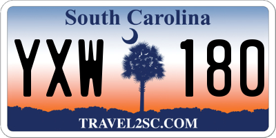 SC license plate YXW180