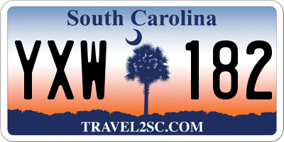 SC license plate YXW182