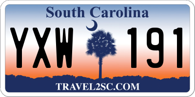 SC license plate YXW191