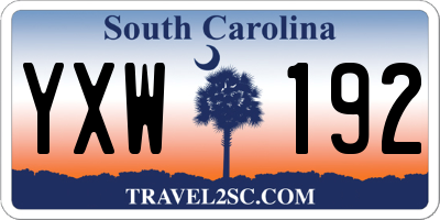 SC license plate YXW192