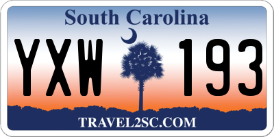 SC license plate YXW193