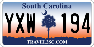 SC license plate YXW194