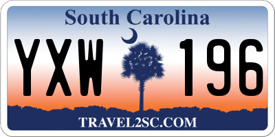 SC license plate YXW196