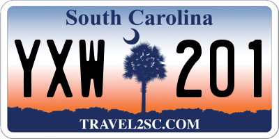 SC license plate YXW201