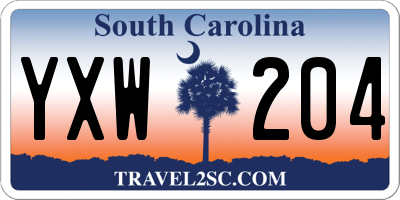 SC license plate YXW204