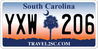 SC license plate YXW206