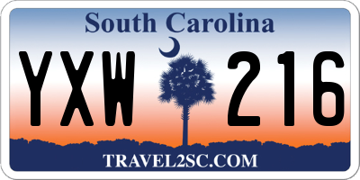 SC license plate YXW216
