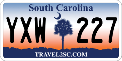 SC license plate YXW227