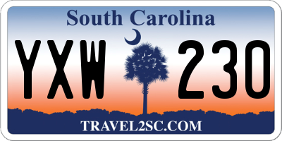 SC license plate YXW230