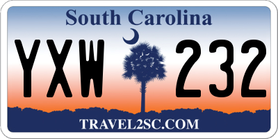 SC license plate YXW232