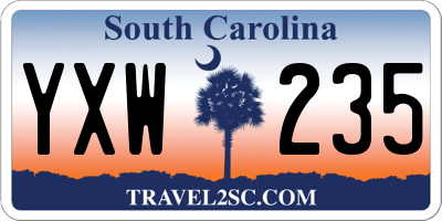 SC license plate YXW235