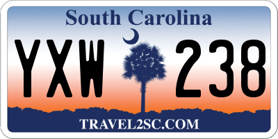 SC license plate YXW238
