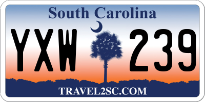 SC license plate YXW239