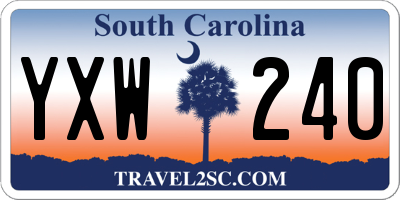 SC license plate YXW240