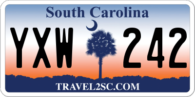 SC license plate YXW242