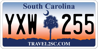 SC license plate YXW255