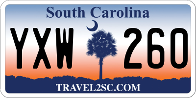 SC license plate YXW260