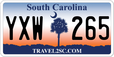 SC license plate YXW265