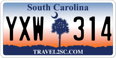 SC license plate YXW314