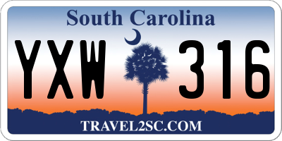 SC license plate YXW316