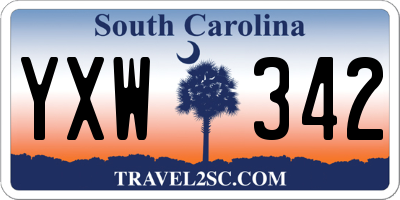 SC license plate YXW342