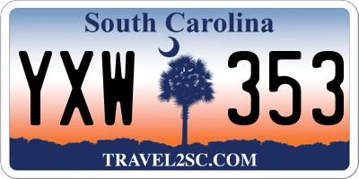 SC license plate YXW353
