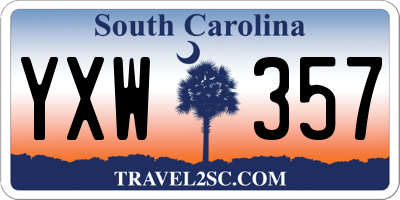 SC license plate YXW357
