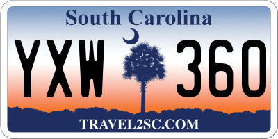 SC license plate YXW360