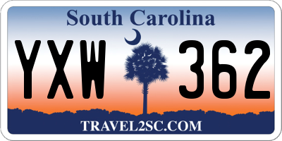 SC license plate YXW362
