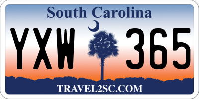 SC license plate YXW365