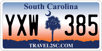 SC license plate YXW385