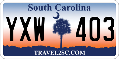 SC license plate YXW403