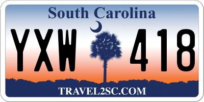 SC license plate YXW418