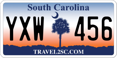 SC license plate YXW456