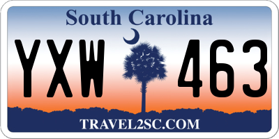 SC license plate YXW463