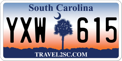 SC license plate YXW615