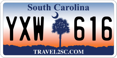 SC license plate YXW616