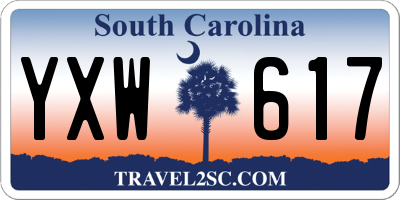 SC license plate YXW617