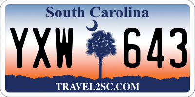 SC license plate YXW643